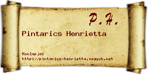 Pintarics Henrietta névjegykártya