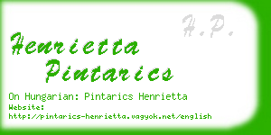 henrietta pintarics business card